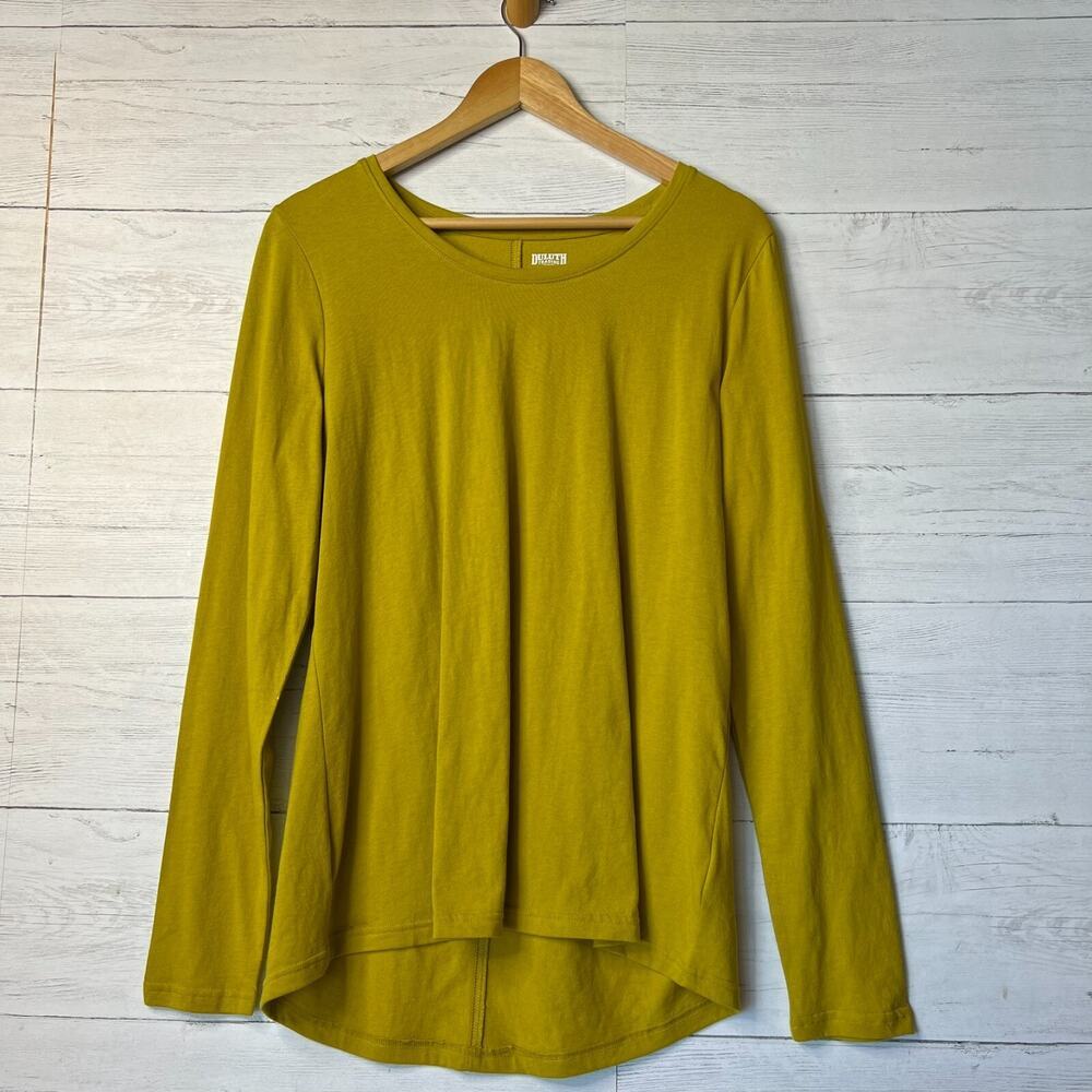 Duluth Trading Co Shirt Womens Size Large Chartreuse Long Sleeve Tee Gorpcore